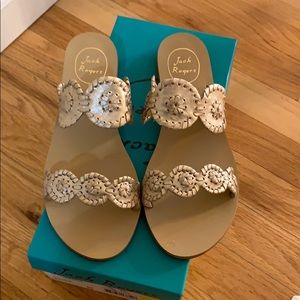 Brand New, Jack Rogers, Lauren in Platinum, Size 8
